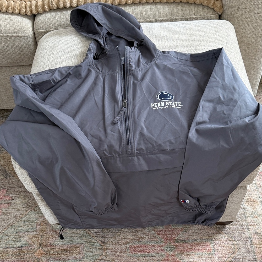 Champion Gray Penn State Pullover windbreaker Jacket